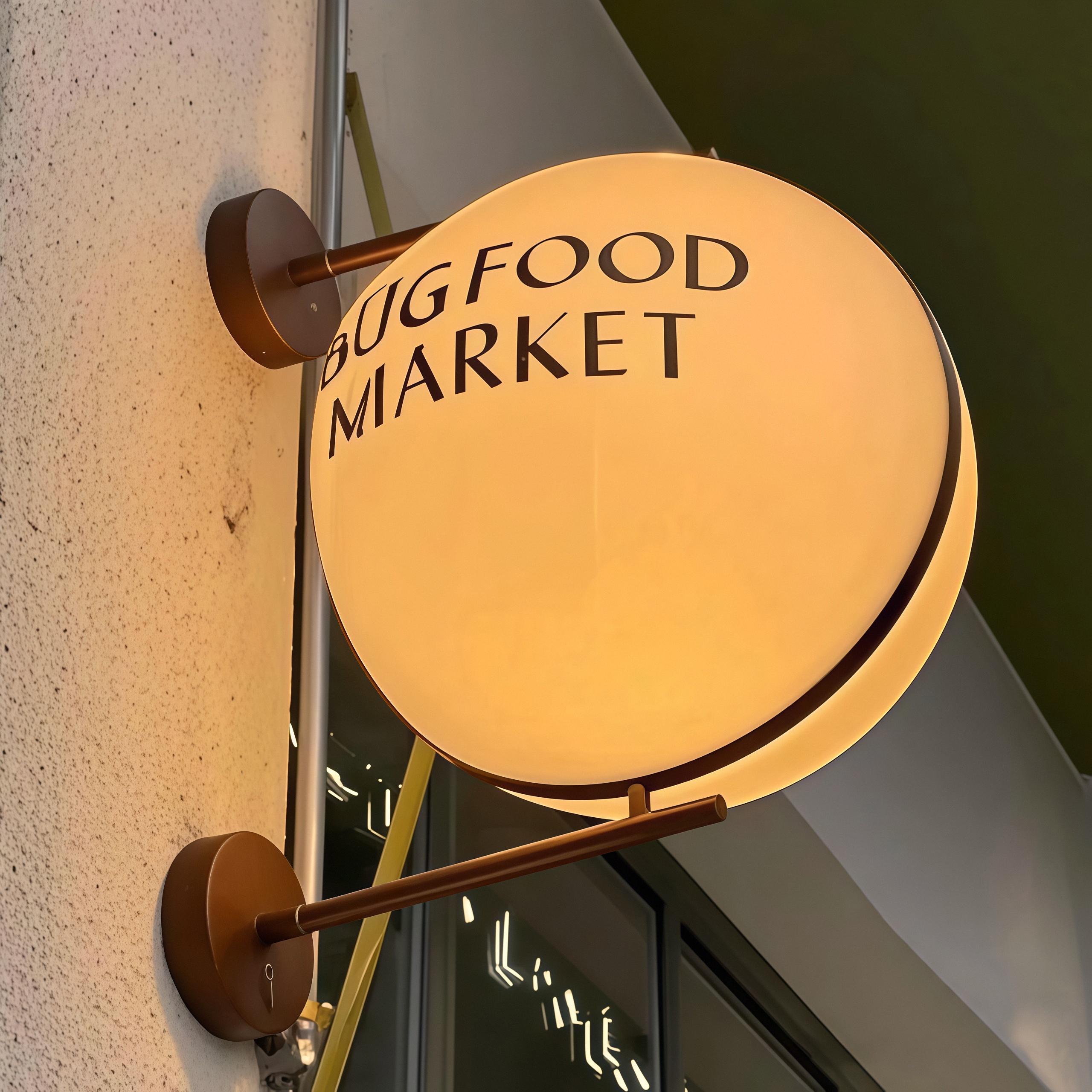 Custom Outdoor Wall Mounted Store Sign, Round Shop Double Side Light ...