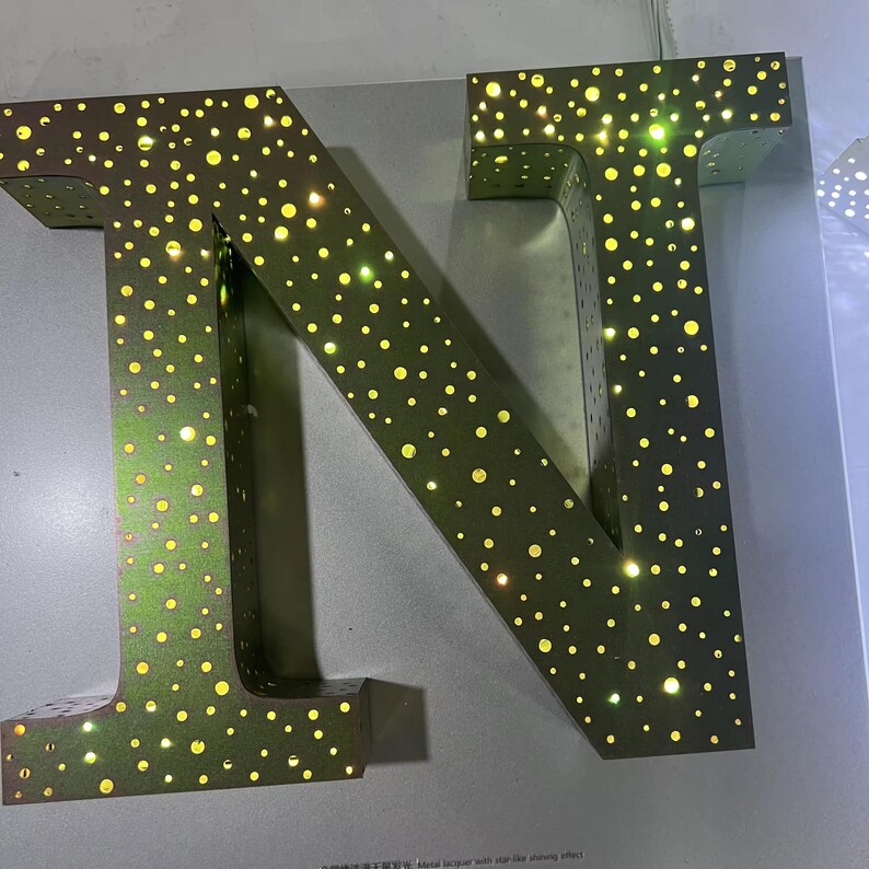 Starry Led Letters Custom Shiny Glow Metal Letter Shop Sign, Starry LED Hollowout ...