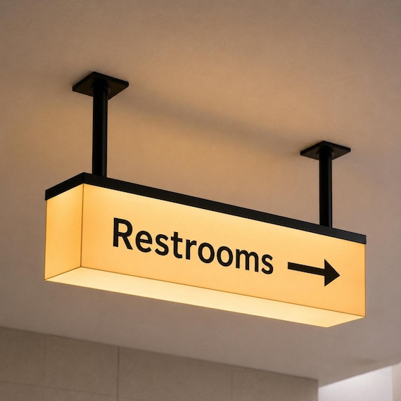 Customized Acrylic Double-sided Hanging Light Box, Ceiling Advertisement Signs, Store Indoor LED Luminous Display Billboard