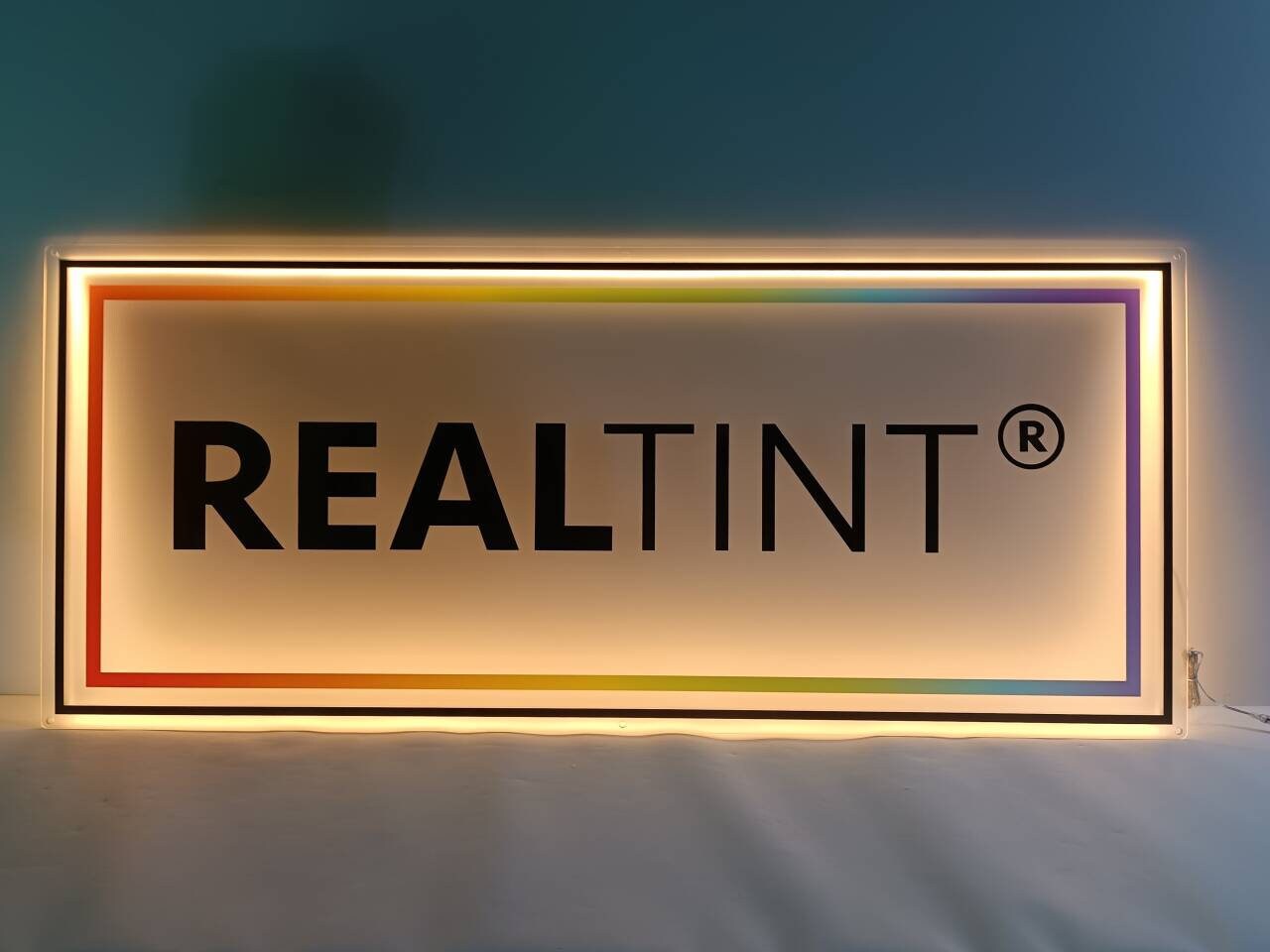 Custom Acrylic Backlit Signs - Rectangle Acrylic Sign With Metal Patch ...