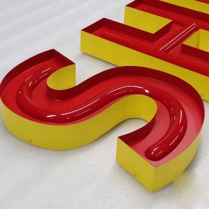 Letrero de neón de metal 3D personalizado, letreros con letras de canal LED, letrero comercial de neón, letrero iluminado con neón para exteriores personalizado