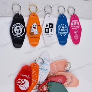 Custom Retro Motel Keychains, Personalized Vintage Room Key Tags ...