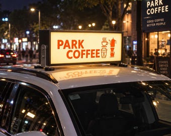 Individuell gestaltbares LED-Leuchtschild, tragbares Verkaufsschild für Café- und Kaffeewagen-Unternehmen