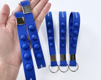 Custom Logo Push Pop Stress Reliever Keychain, Promotional Giveaway Gift, Personalized Stress Key Tag
