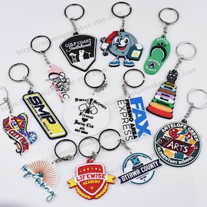 Custom PVC 3D Keychains, Personalized Logo, Text Key Tags, Unique Gift for Business, Wedding Favors, Party Giveaways, Fast Shipping