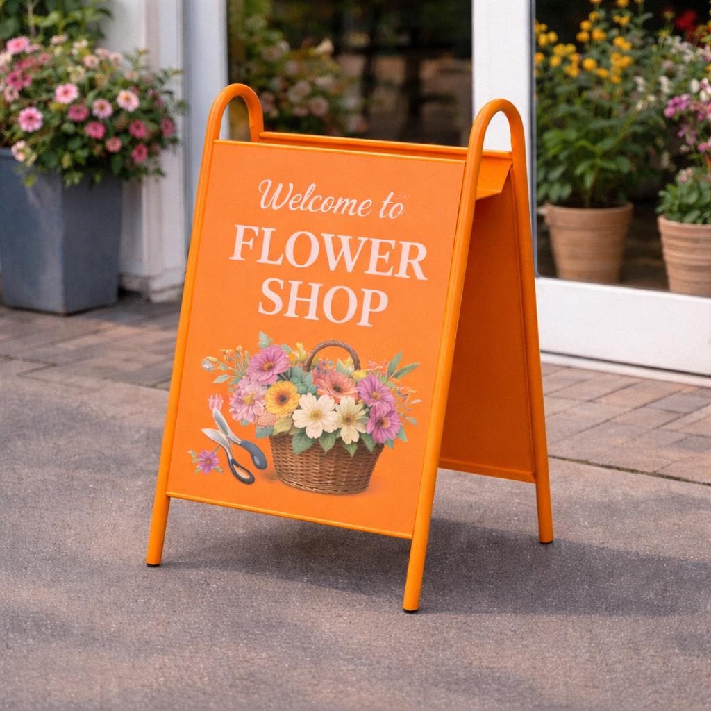 Metal A-frame Storefront Welcome Sign 70x50cm, Custom Standing Sign ...