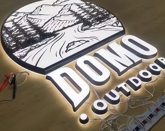 Custom 3D Metal Front and Back Lit Letter Signs for Business, Store, Office,  Personalized LED Illuminated Signs for Indoor Outdoor Use