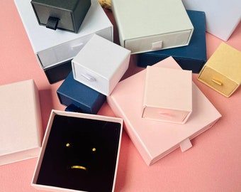 100pcs Custom  jewelry packaging box, drawer paper box, personalized logo packing, gift box, storage box for necklace ring earring bracelet