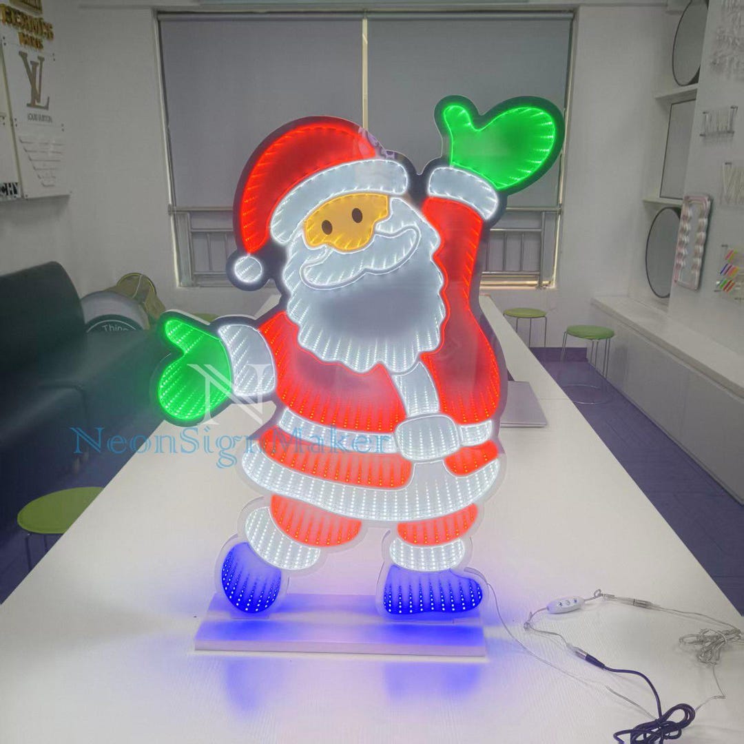 Custom 3D Santa Claus LED Sign, Modern Christmas Signs, Ultra-thin LED ...