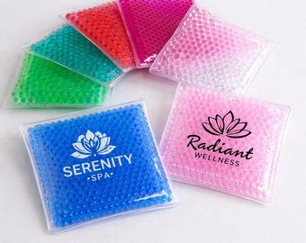 Personalized Round Ice Pack for Kids, Cute Gel Bead Hot Cold Pack, Custom Name Boo Boo Pack, Reusable Cooling Pack for Lunch Box