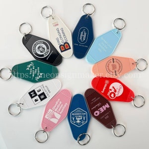 Custom Bulk Vintage Hotel Motel Keychains, Personalized Luggage Tag, Print Logo Keychains