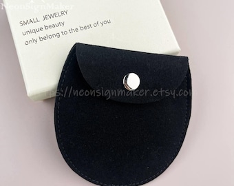 100 Pcs 8*8cm Personalized Logo Jewelry Pouch with button, Custom Earrings Packaging Bag Chic Ring Bag Jewelry Packaging Wholesale