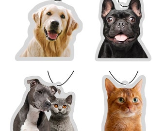 Désodorisants personnalisés pour animaux de compagnie, Désodorisants personnalisés pour voiture, Désodorisants pour chiens et chats, Cadeau avec photo/texte, Cadeau parfumé unique