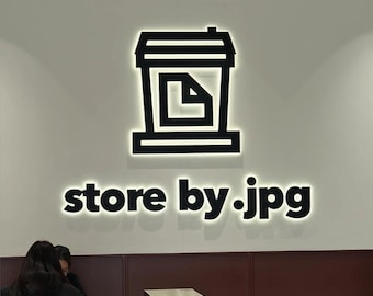 Custom Halo Lit Business Sign, Backlit Metal Logo for Office & Storefront