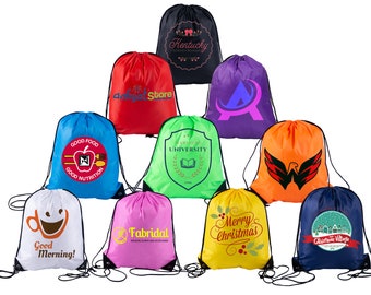 Mochila con cordón personalizada de tela Oxford - Paquete de 100 - Logotipo/texto personalizable - Mochila deportiva perfecta para entrenar, gimnasio y regalos promocionales
