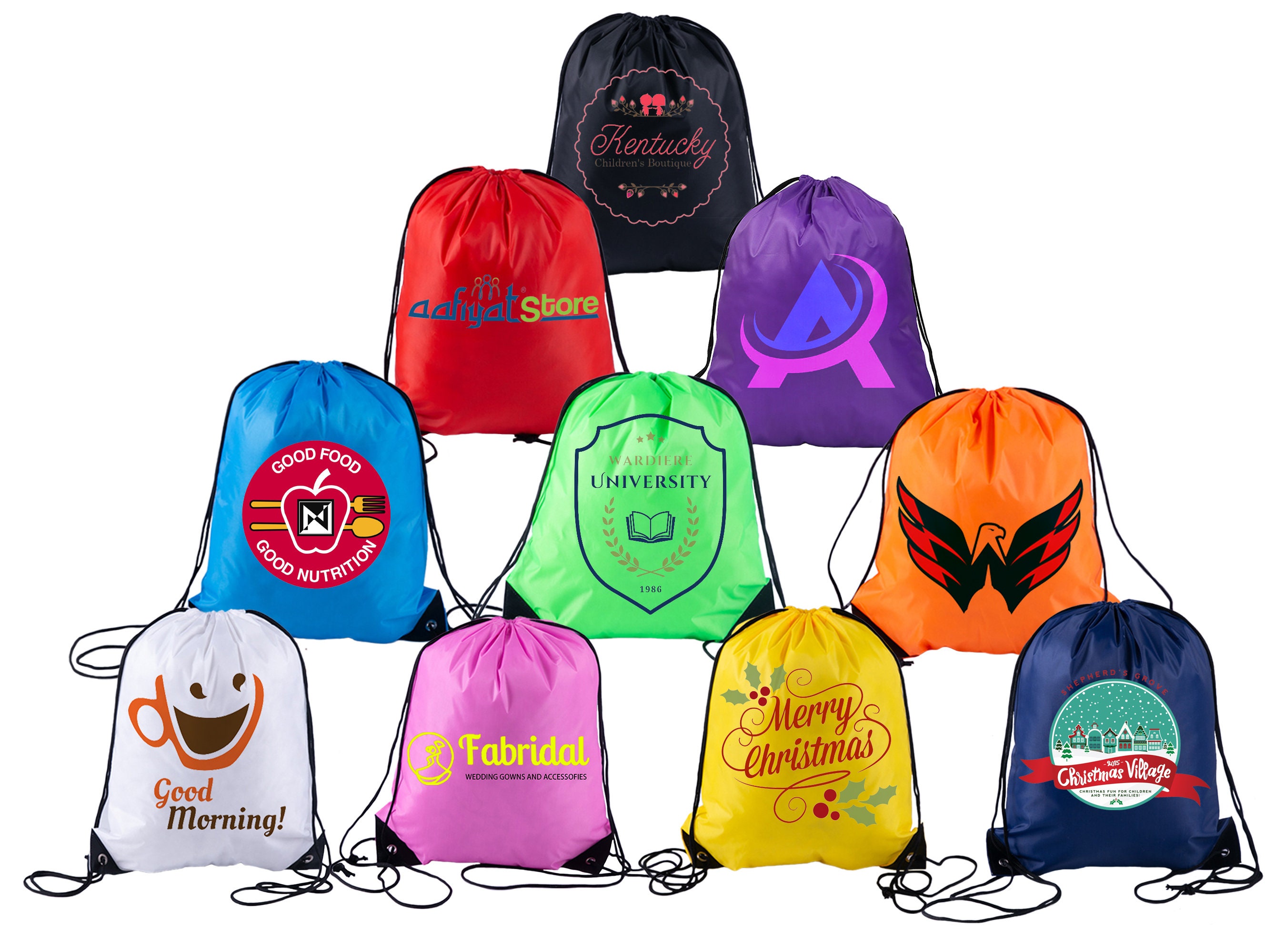 Custom Drawstring Backpack Oxford Cloth - 100 Pack - Customizable Logo ...