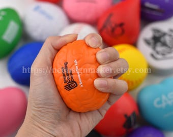 Bola antiestresse personalizada, bola antiestresse macia com logotipo, brinquedo antiestresse flexível para aliviar a tensão no trabalho.