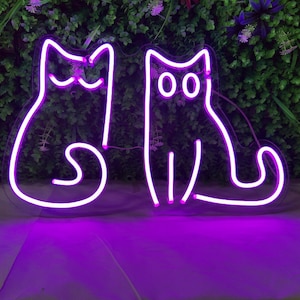 cheunyar Hello Kit Neon Sign Dimmable Kitty Neon Sign Kawaii Cat Anime Neon Sign Kitty Room Decor Lights for Girl's Room Child Bedroom