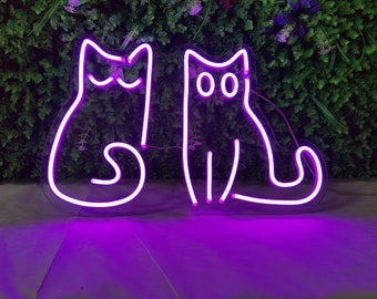 カスタム キティ キャット ネオン サイン、カスタム LED ネオン ライト サイン、パーソナライズされたギフト、子供用ギフト、誕生日ギフト、結婚式の装飾