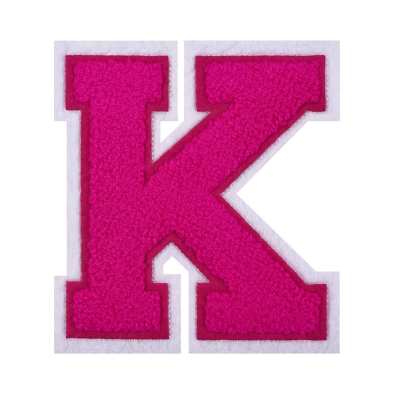 A-Z Chenille Letters Patch, Pink Iron on Patches, 4.5 Inches Letter Patch,  Personalized Gift, Letter Patches for Clothing/team/decoration 