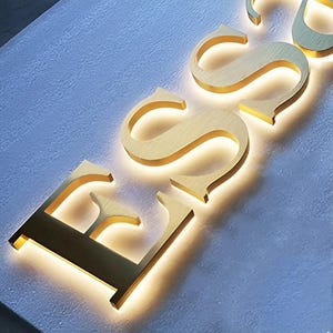 Placa retroiluminada personalizada, placa com logotipo de metal, letras retroiluminadas com logotipo 3D para empresas e vitrines