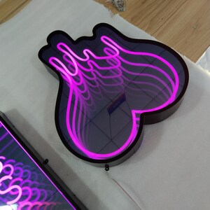 Custom Infinity Mirror 3D Neon LED Sign, Multi Color LED Track Channel ...