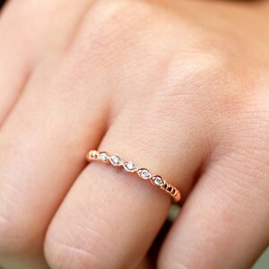 Womens Moissanite Wedding Band, Crossover Moissanite Half Eternity Engagement Ring, Solid Gold And Silver Art Deco Promise Band/Gift for her