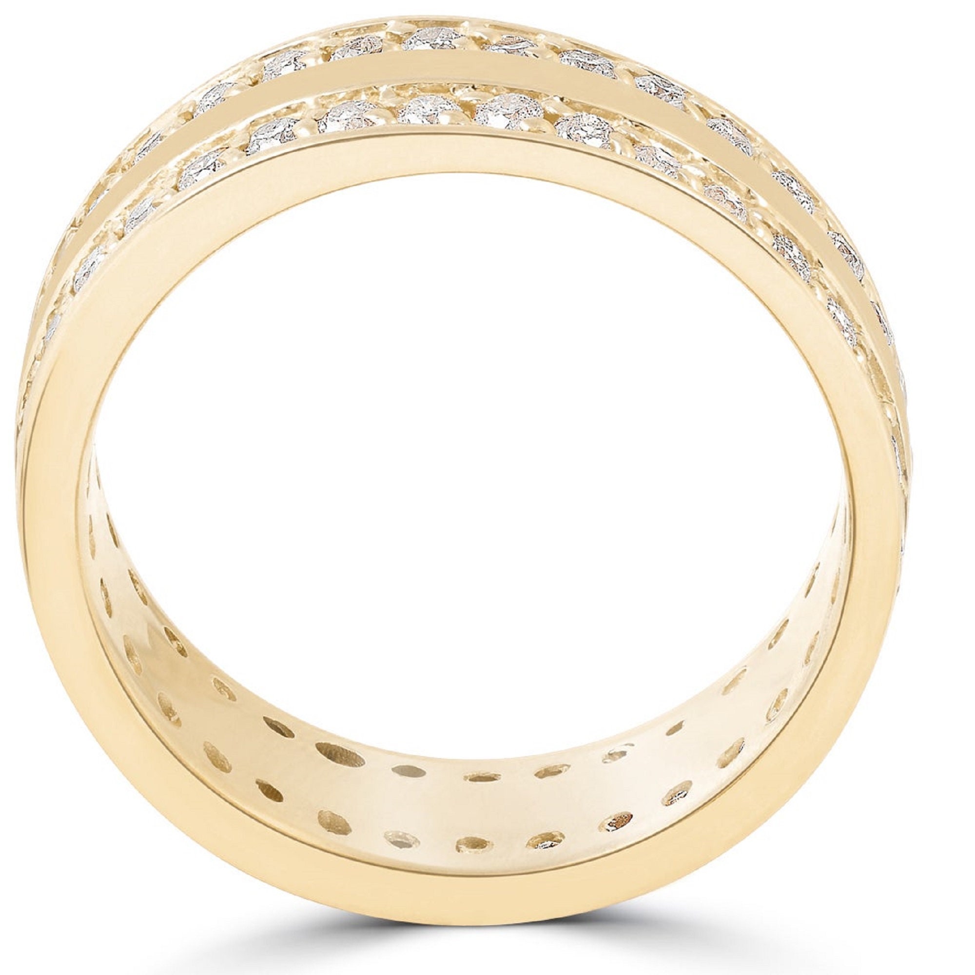 Mens Lab Diamond Ring Men's Double Raw Full Eternity Etsy