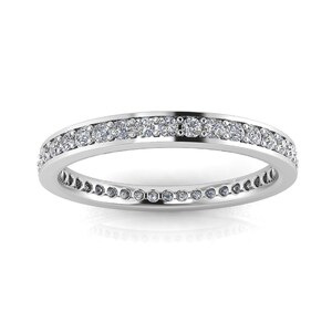 Natural Moissanite Women&#39;s Wedding Band, Multi Stone Moissanite Full Eternity Engagement Ring, Solid Gold & 925 Silver Promise Band para ella