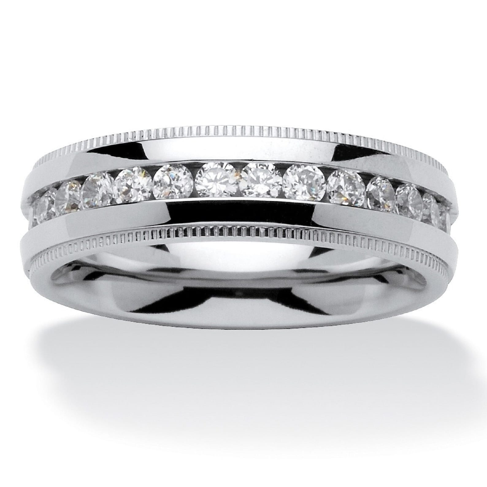 Mens Lab Diamond Ring, Men's Full Eternity Wedding Band, Male Art Deco ...