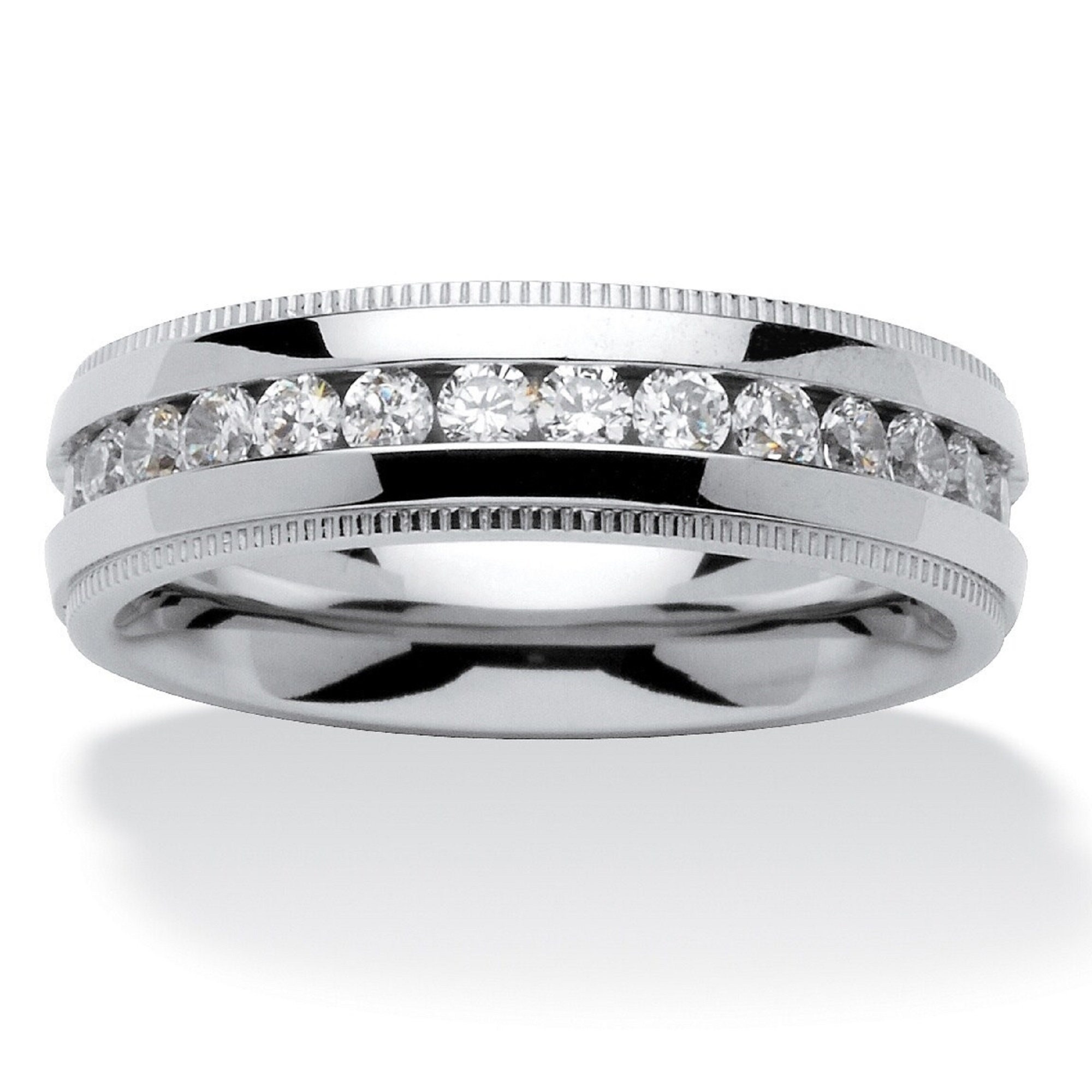 Mens Lab Diamond Ring, Men's Full Eternity Wedding Band, Male Art Deco