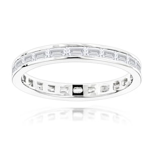 0.66 CT Baguette Moissanite Wedding Band, Womens Multi Stone Full Eternity Engagement Ring, Solid Gold Hand Made Promise Band, Regalo para ella