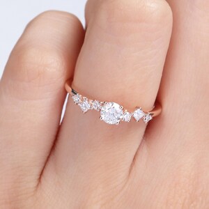 Womens Moissanite Wedding Band, Multi Cut Moissanite Half Eternity Engagement Ring, Solid Gold / Silver Personalized Hand Made Promise Band