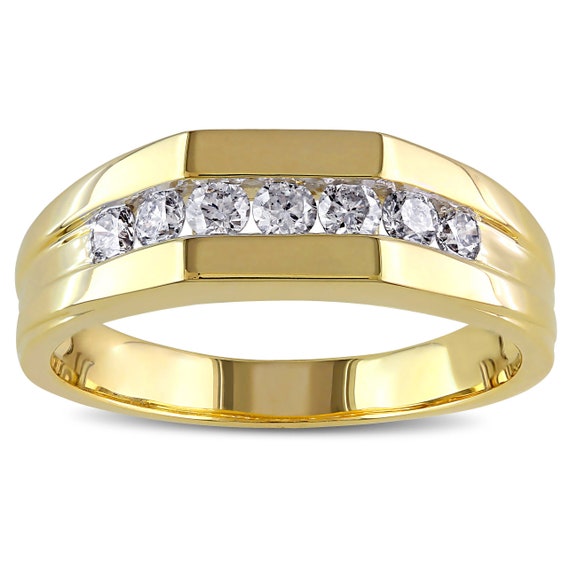 Mens Moissanite Ring Multi Stone Male Art Deco Ring Solid - Etsy