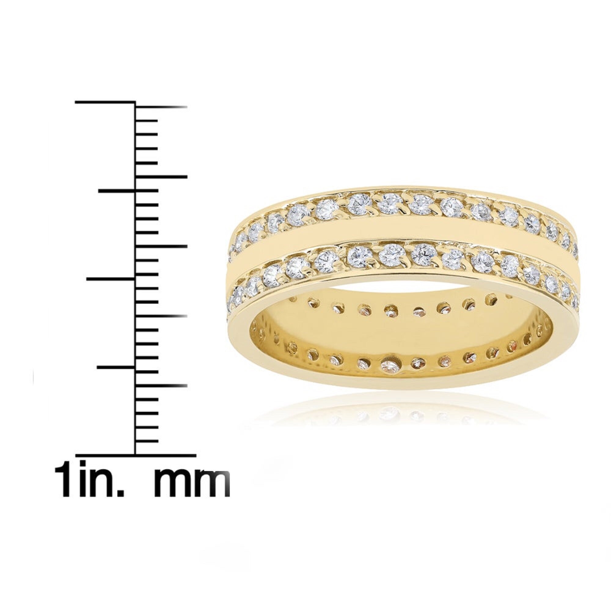 Mens Lab Diamond Ring Men's Double Raw Full Eternity Etsy