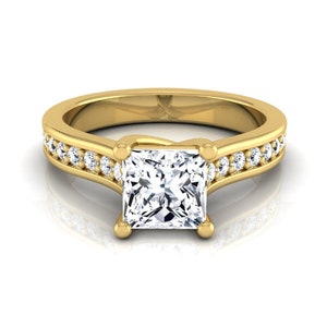 Engagement Promise Ring, Women&#39;s Engagement Ring, Womens Moissanite Ring, Moissanite Wedding Ring, Silver / Solid Gold Promise Ring For Her