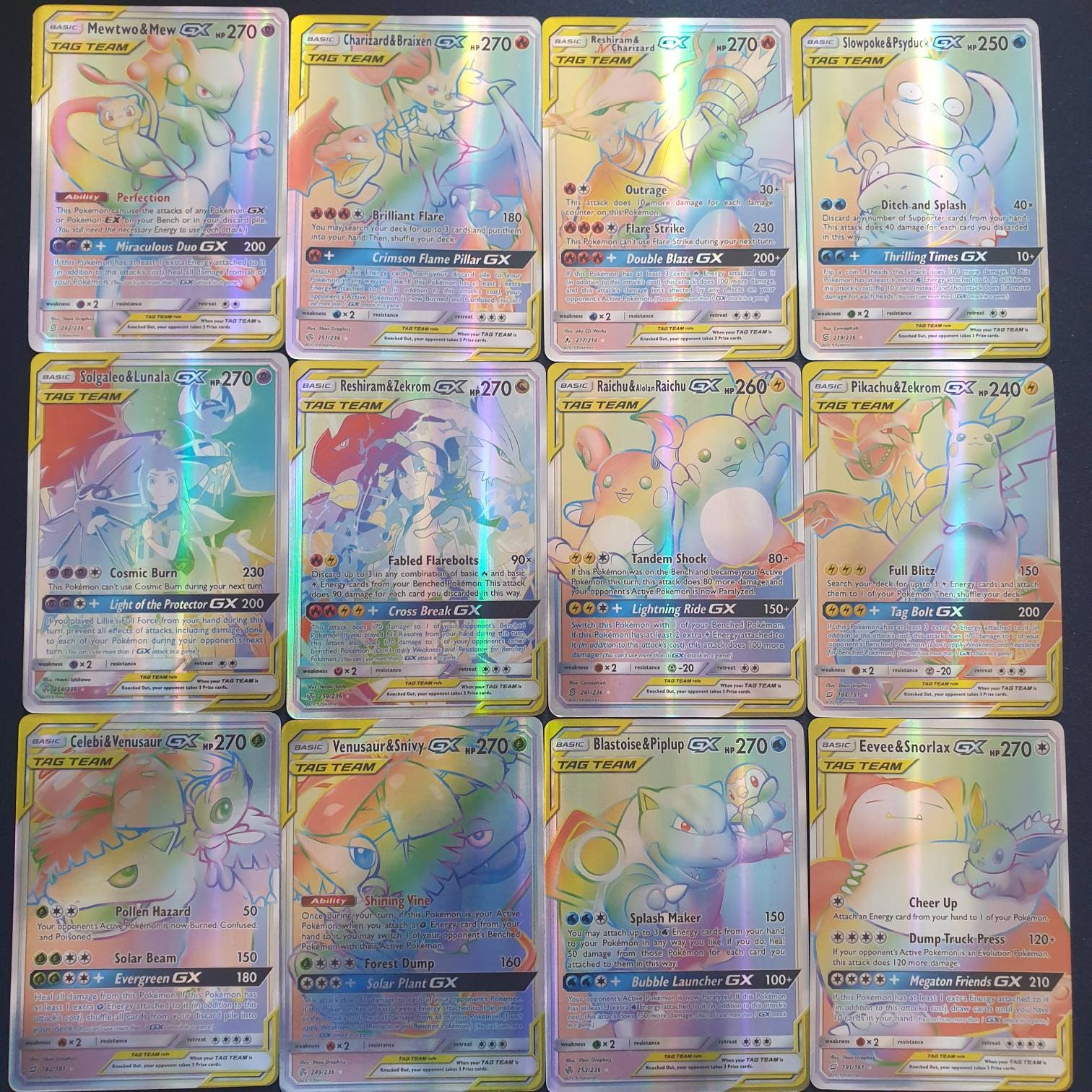Pokemon cards 5 RAINBOWRARE TAG TEAM gx bundle proxy Etsy