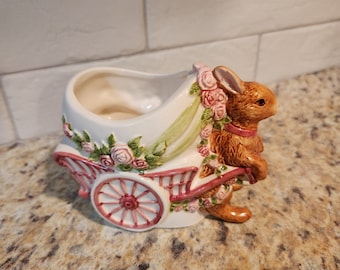 Vintage Lefton Rabbit Planter