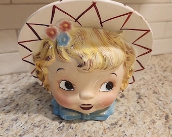 Vintage Collectible Lefton Miss Dainty Cookie Jar with Lid