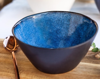 Ceramic ramen bowls in dark blue (1000ml) | 2 bowls