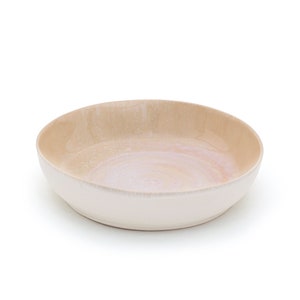 Pastateller-Set aus Keramik mit handgemaltem Spiraldekor in rosé 24cm I Set für 2 Personen Bild 3