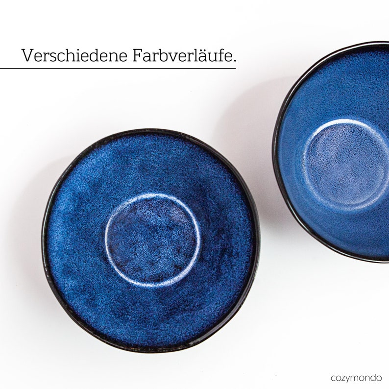Ramen Bowls aus Keramik in dunkelblau 1000ml 2 Schalen Bild 4