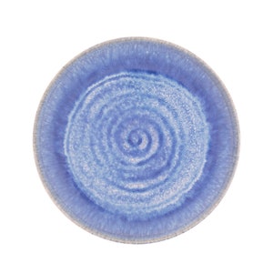 Speiseteller-Set aus Keramik mit handgefertigtem Spiraldekor in blau 27cm I Set für 2 Personen Bild 3