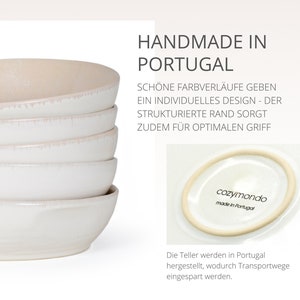 Pastateller-Set aus Keramik mit handgemaltem Spiraldekor in rosé 24cm I Set für 2 Personen Bild 5