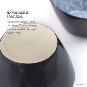 Ceramic ramen bowls in black/white 1000ml 2 bowls image 5
