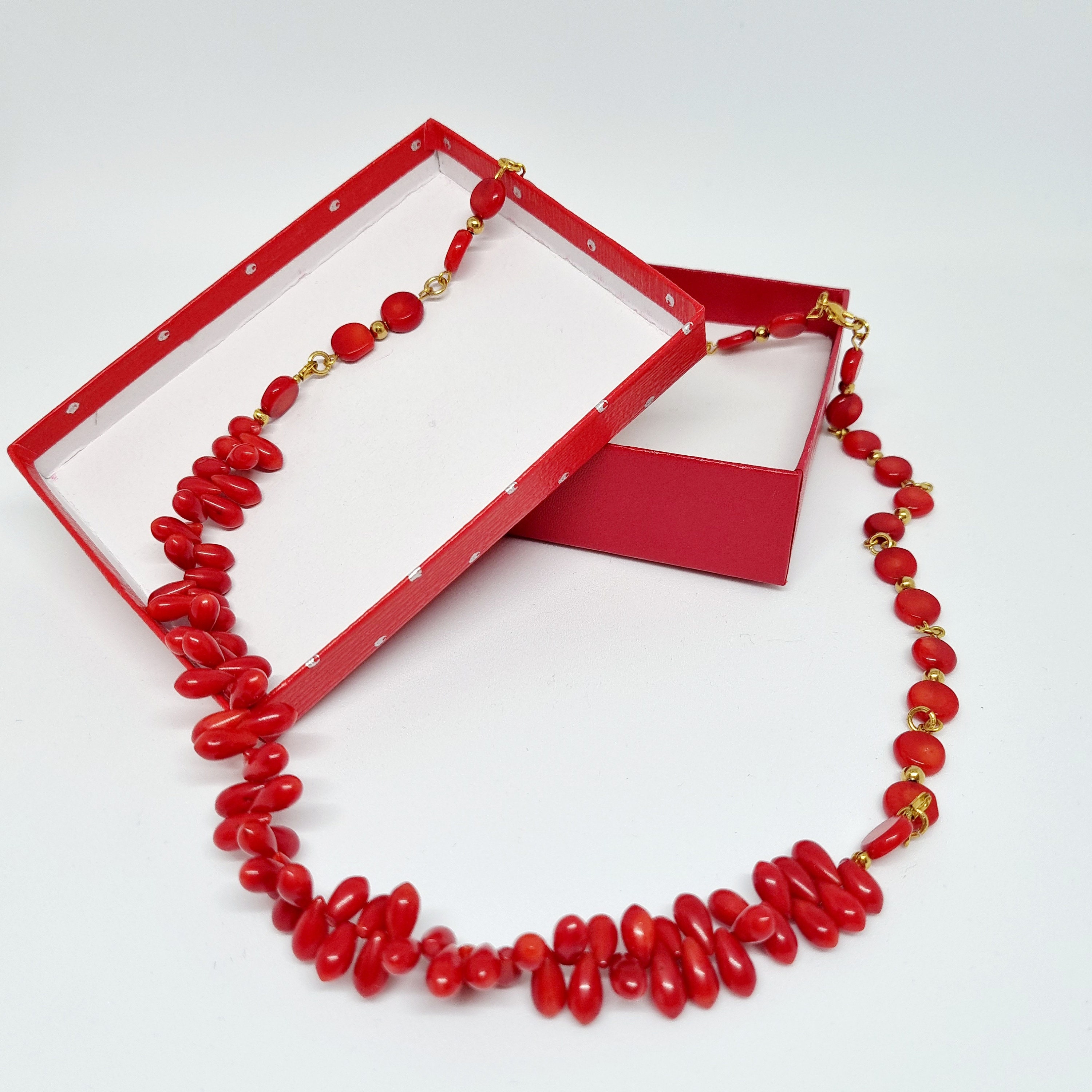 Natural coral beads Etsy