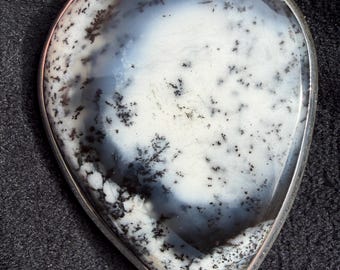 Dendritische opaal hanger sterlingzilver