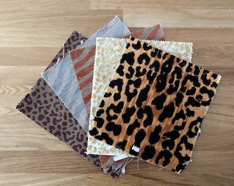 Animal Print Swatches, Small and Medium Printed Swatches, Upholstery Fabric Swatches