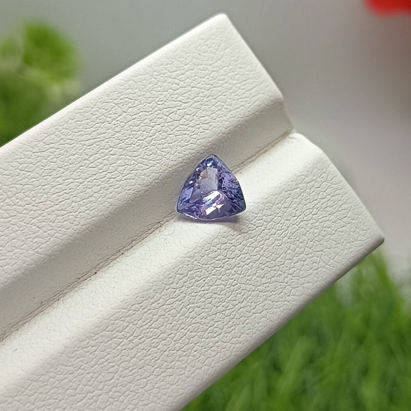 Natural tanzanite unheated trillion faceted cut loose stone inclusion for ring making fine for jewellery making