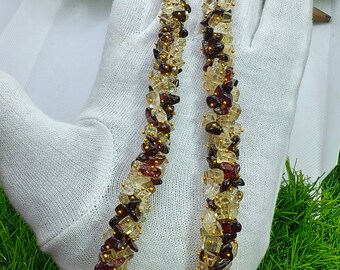 Collar hecho a mano con granate y citrino